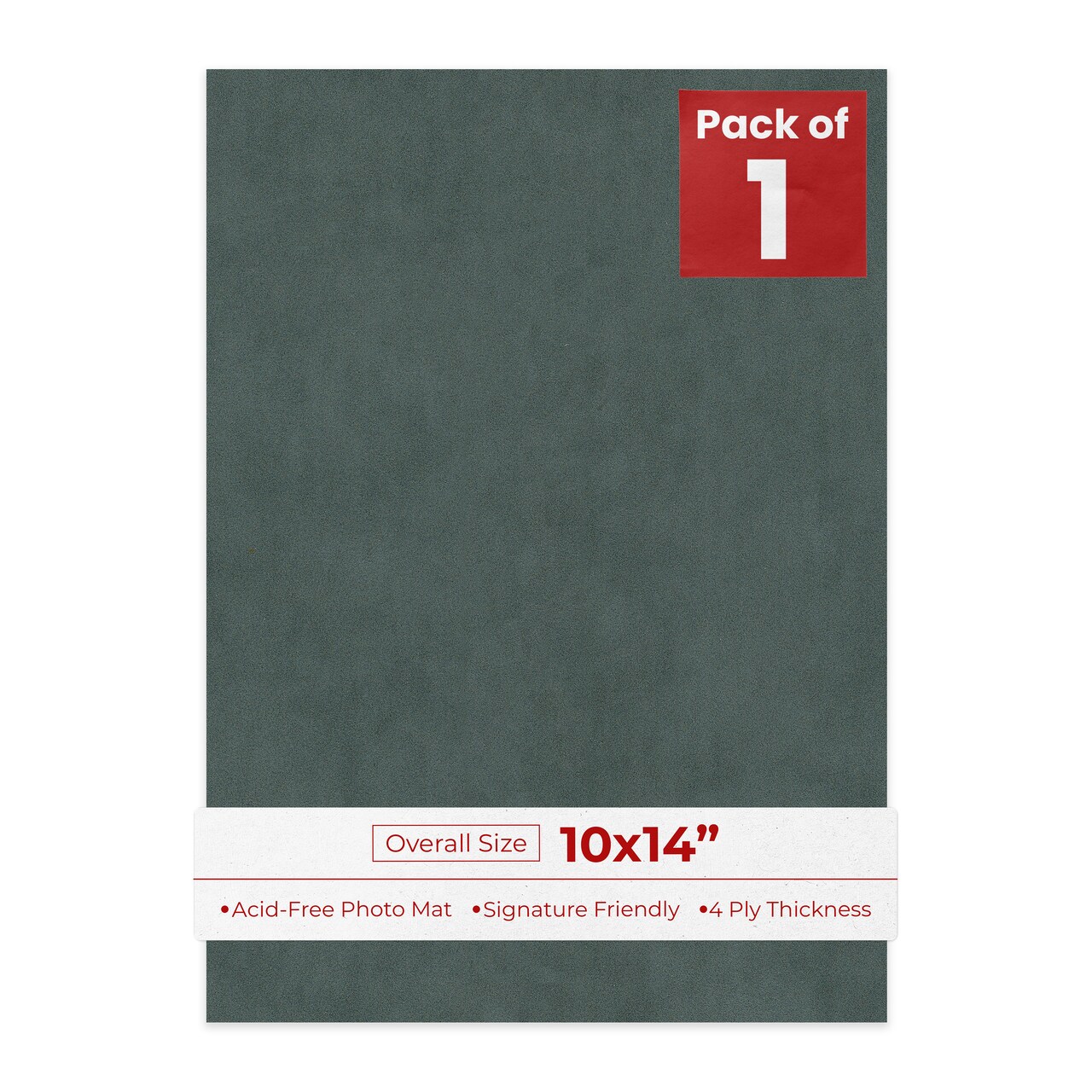 Dark Grey Suede 10x14 Uncut Mat Board - Blank Sheets, No Opening